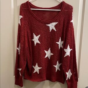 Red Star Pattern Sweater